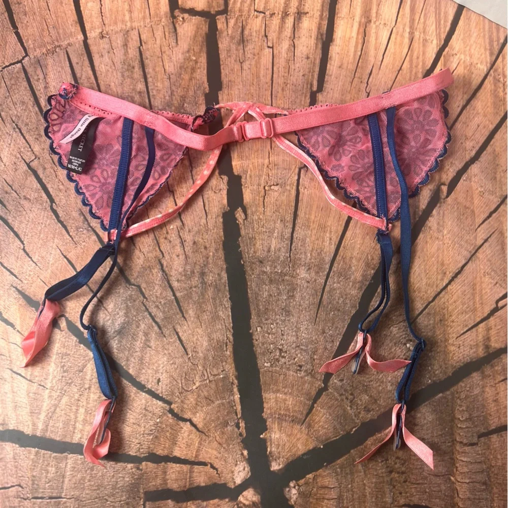 Victoria's Secret Sexy Little Things Pink Blue Lace Garter Women's‎ M